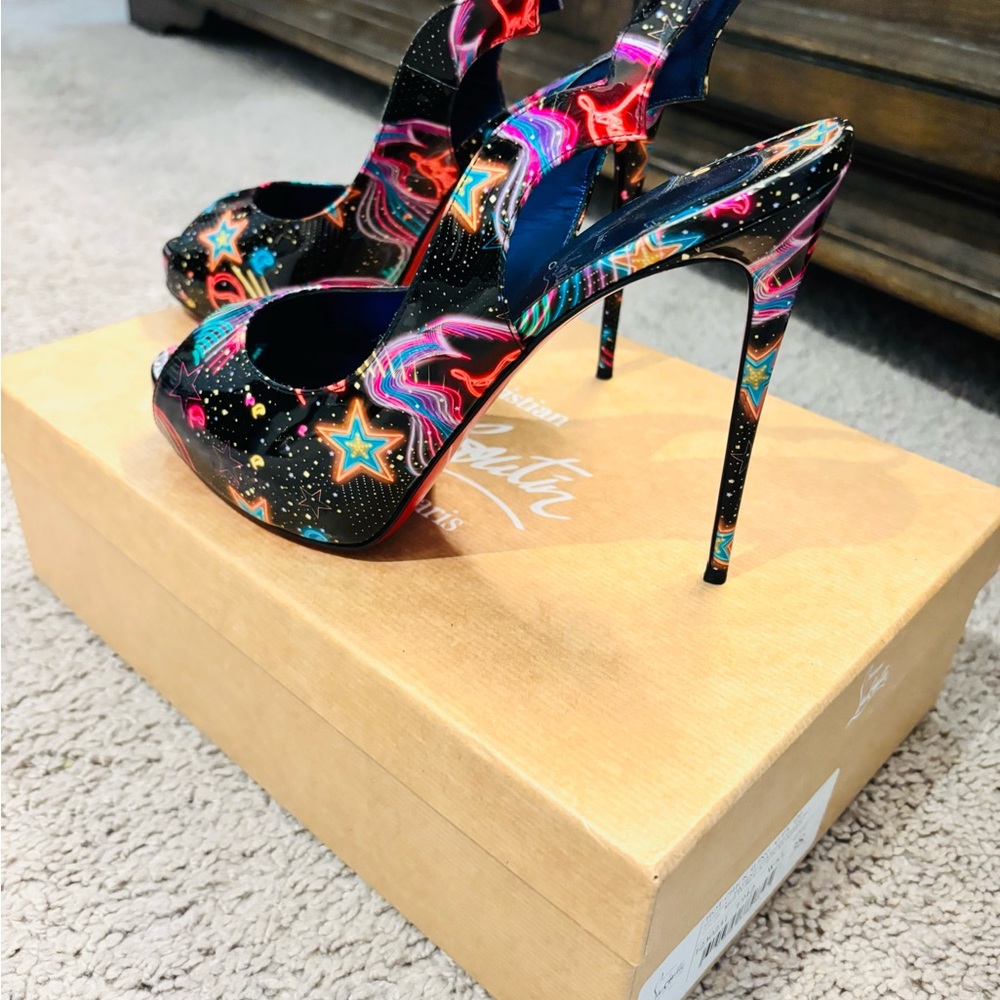Christian Louboutin Multicolor Peep Toe Heels